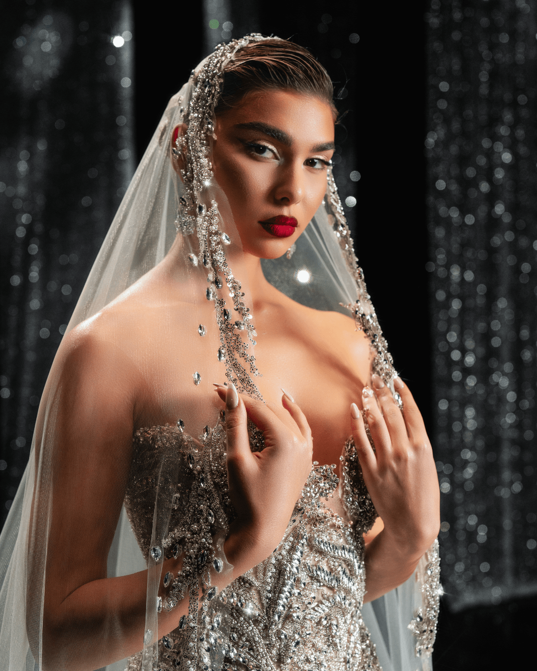 Serilda Mermaid Gown Embellished with Crystals - BLINI