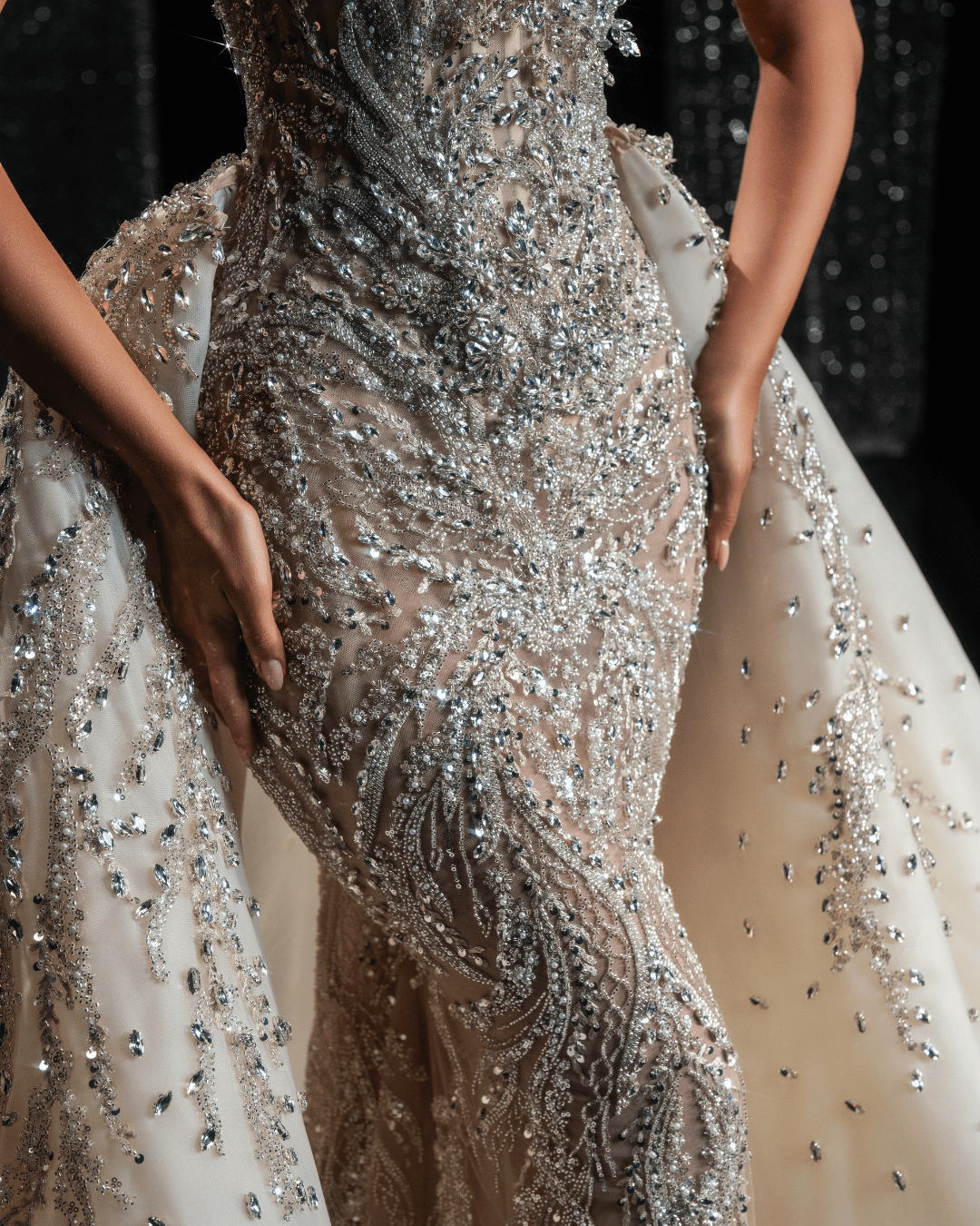 Serilda Mermaid Gown Embellished with Crystals - BLINI