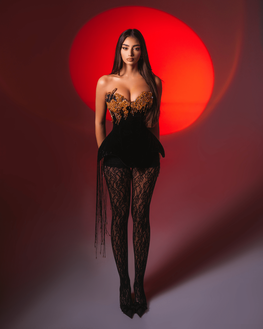 Siosa Black Sleeveless Corset with Crystals - BLINI