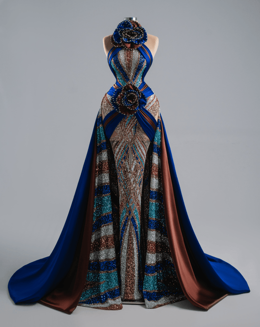 Solea Long Dress With Sequined And Satin Fabric - BLINI