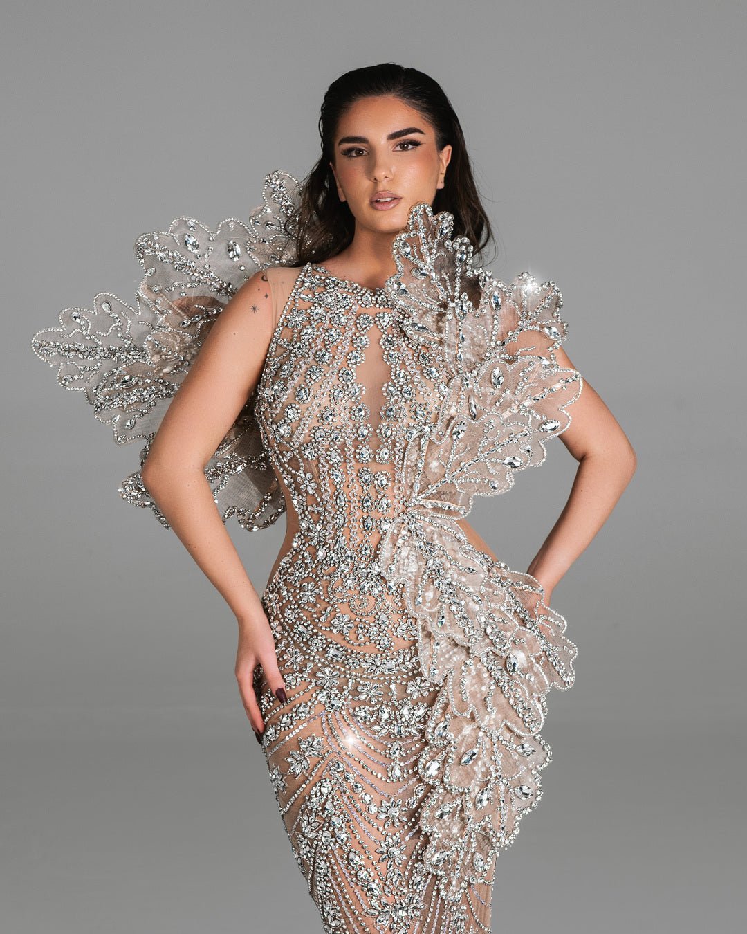 Taylor Long Dress with Leaf - Inspired Design - BLINI