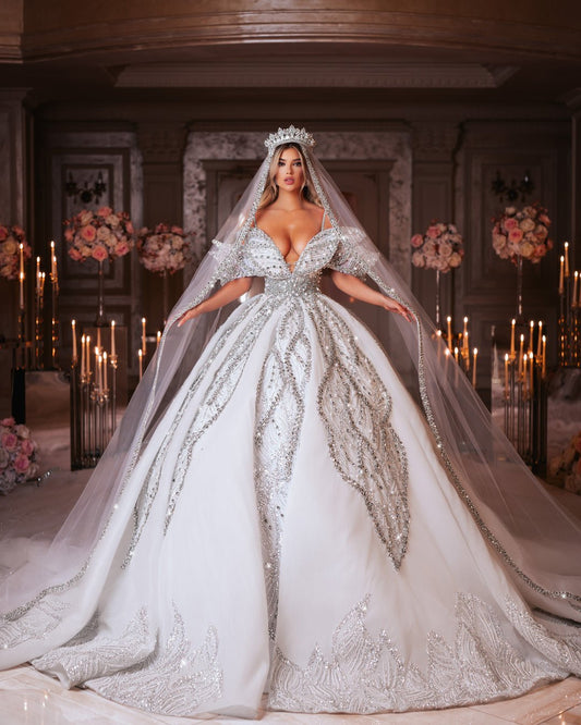 Thessia Bridal Gown with Crystals and Stones - BLINI