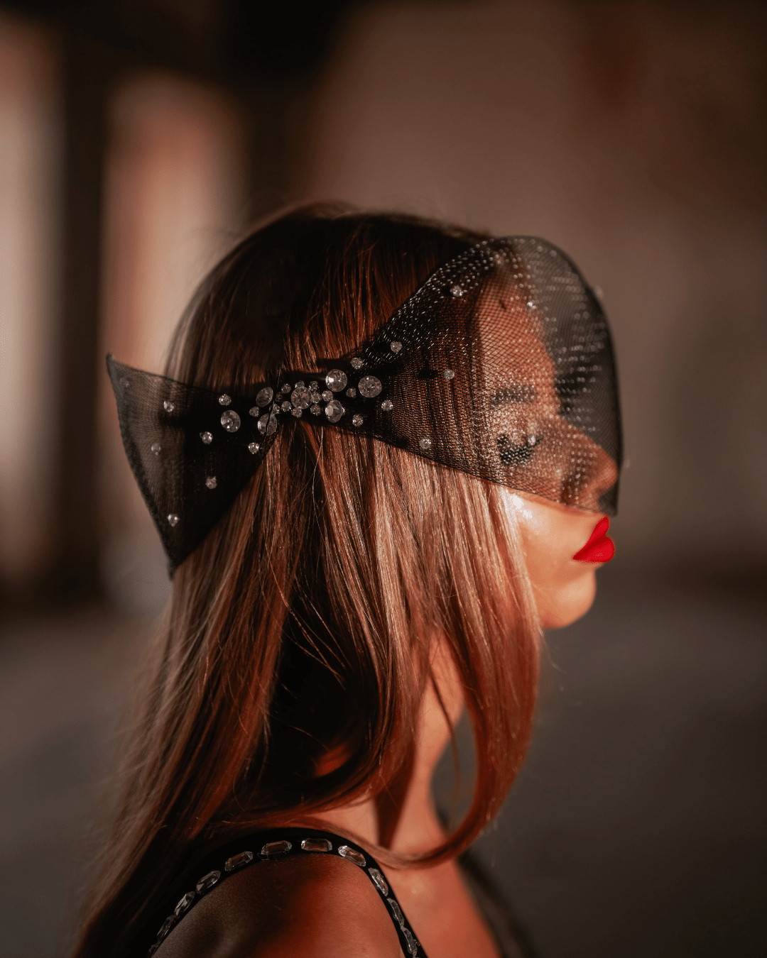 Uniane Silver Sleeveless Dress with Crystals and Headpiece - BLINI