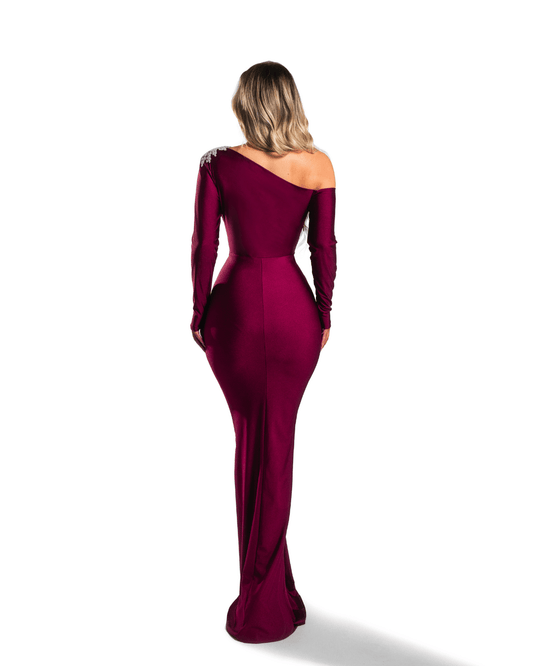 Usea Burgundy Long Dress - BLINI