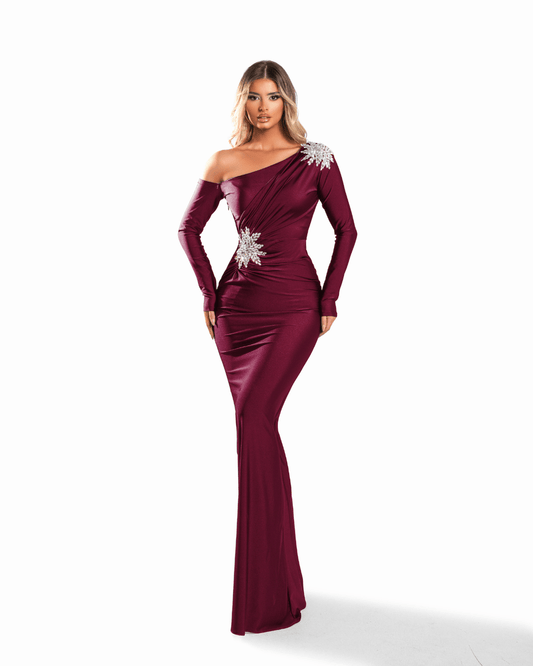 Usea Burgundy Long Dress - BLINI