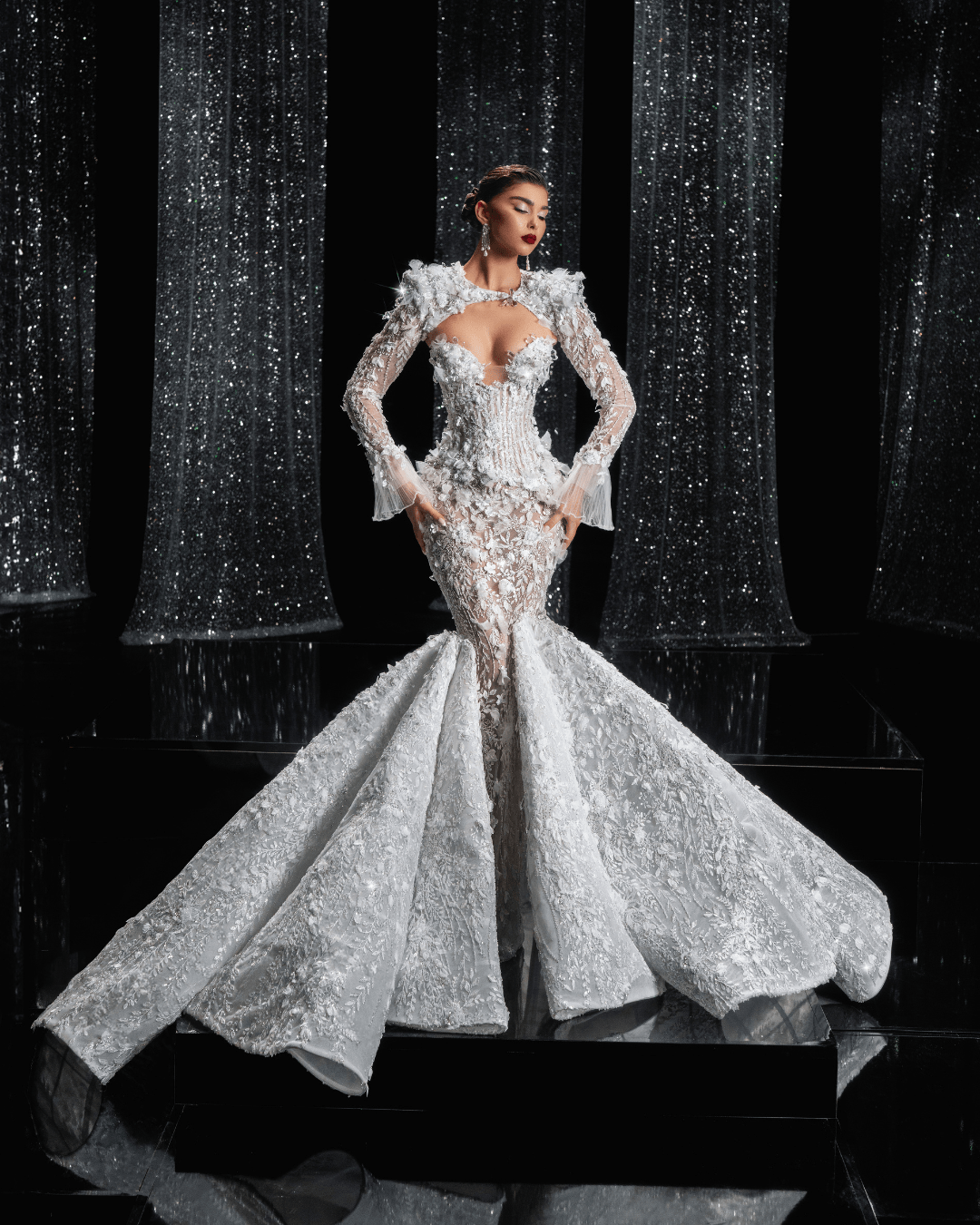 Vineses Bridal Dress Embellished with Crystals - BLINI