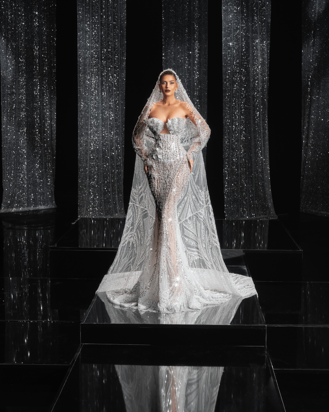 Zaira Strapless Bridal Dress Embellished with Crystals - BLINI