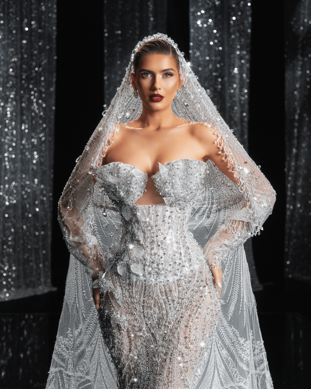 Zaira Strapless Bridal Dress Embellished with Crystals - BLINI