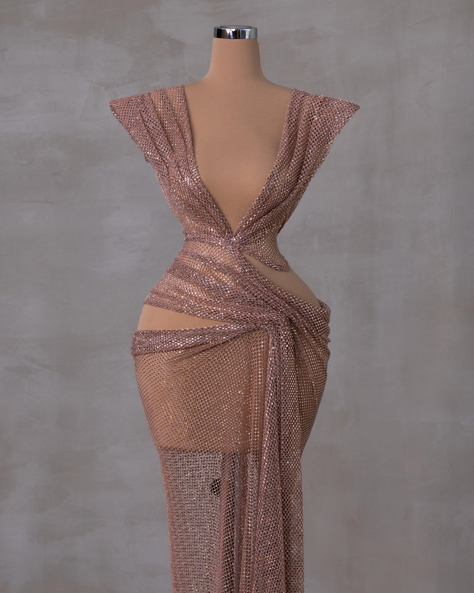 Rose gold shops mesh dress