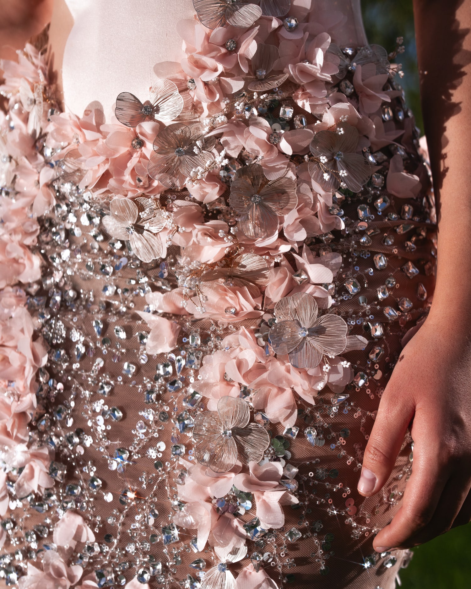 NOELIA close-up of bodice embroidery