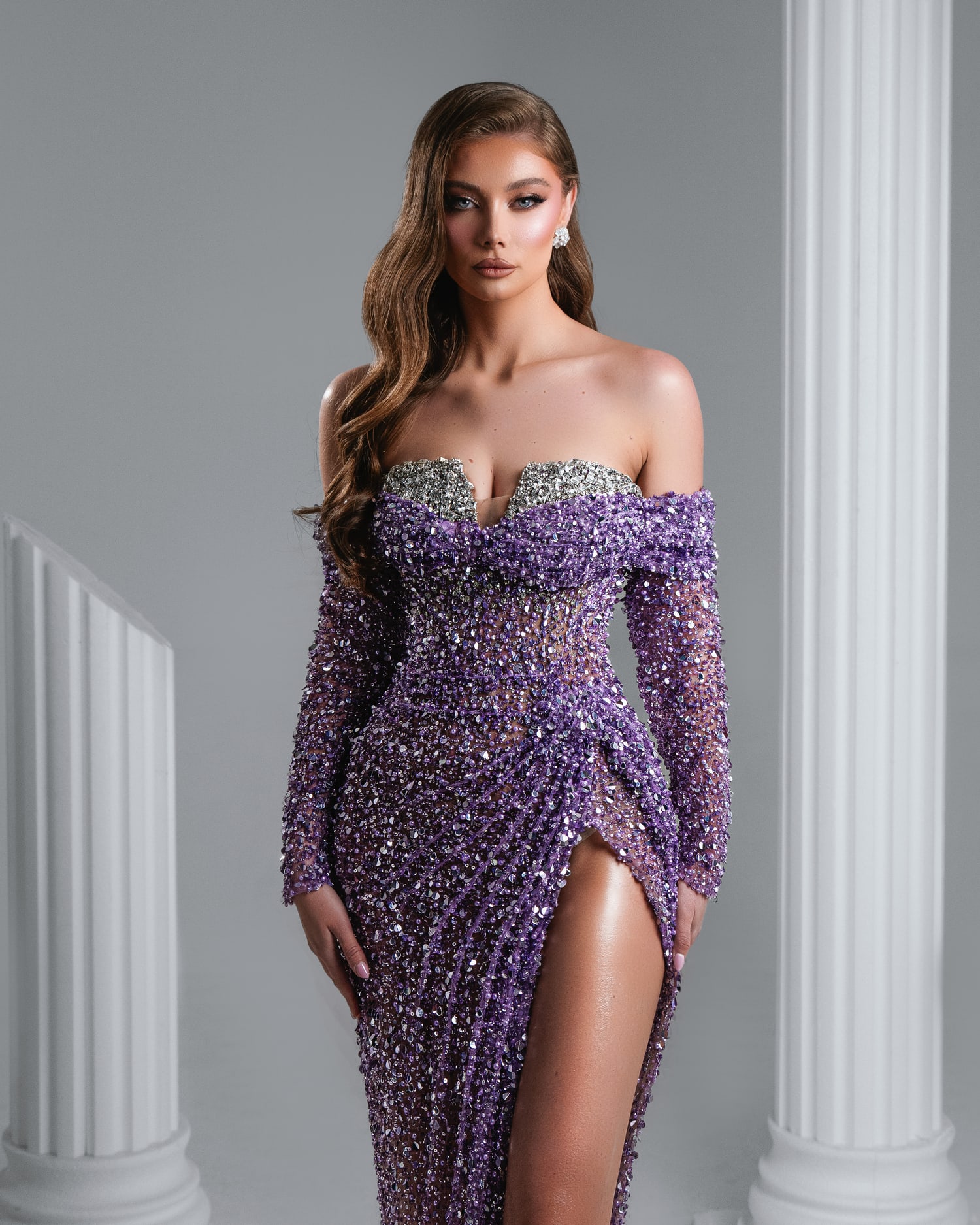 AMETHYNE — full silhouette purple sequin